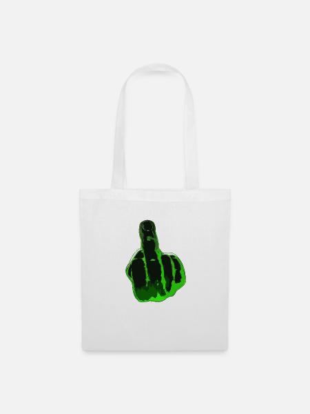 mittelfinger - Stoffbeutel - Weiß