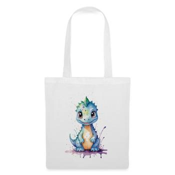 Aquarelle joie Kawaii Dinosaure - Sac en tissu - blanc - Devant