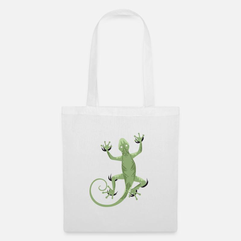 3D Gecko - Stoffbeutel - Weiß