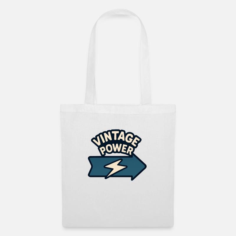 Stylized Arrow & Lightning - Tote Bag - white