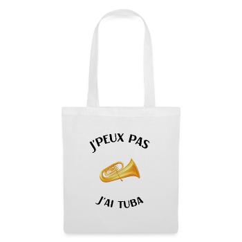Tuba humour tubiste fanfare homme femme - Sac en tissu - blanc - Devant