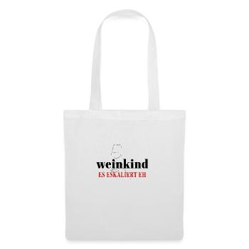 Weinkind Wein Alkohol Trinker Rot - Weisswein - Stoffbeutel - Weiß - Vorne