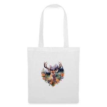 Ersatz Dirndl Hirschgeweih Hirsch - Stoffbeutel - Weiß - Vorne