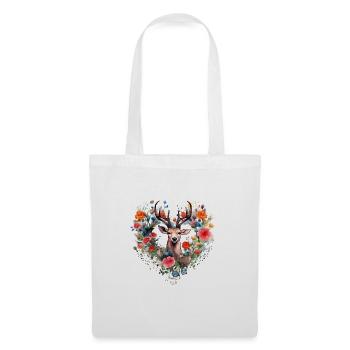 Ersatz Dirndl Hirschgeweih Hirsch - Stoffbeutel - Weiß - Vorne