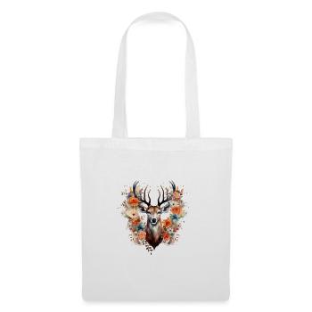 Ersatz Dirndl Hirschgeweih Hirsch - Stoffbeutel - Weiß - Vorne