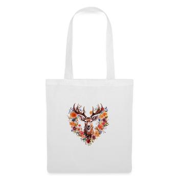 Ersatz Dirndl Hirschgeweih Hirsch - Stoffbeutel - Weiß - Vorne