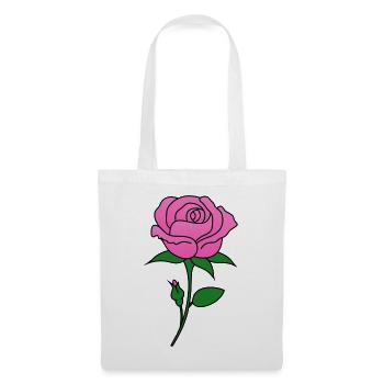 Rose rose - Sac en tissu - blanc - Devant