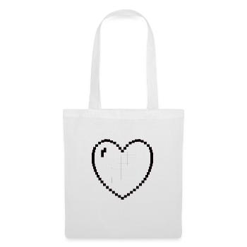 Heart heart Pixel Gamer Gift - Tote Bag - white - Front