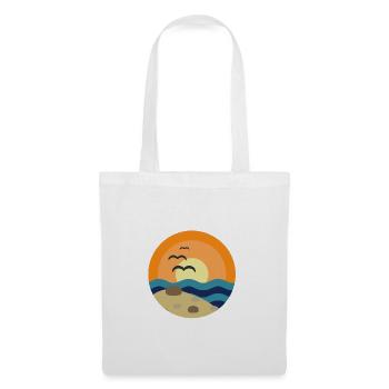plage - Sac en tissu - blanc - Devant