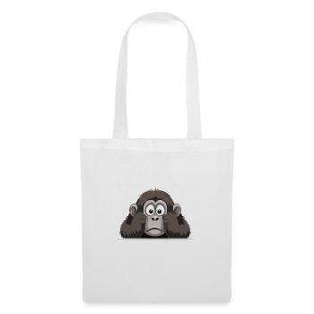 Gorilla Peeking Cute Adorable Funny Animal Cartoon - Tote Bag - white - Front
