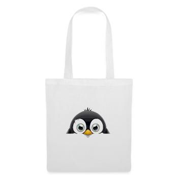 Pingouin Coup d’œil mignon Adorable drôle animal dessin animé - Sac en tissu - blanc - Devant