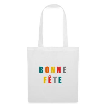 BONNE FÊTE. FÊTE DES MÈRES. FÊTE DES PÈRES. FÊTE - Sac en tissu - blanc - Devant