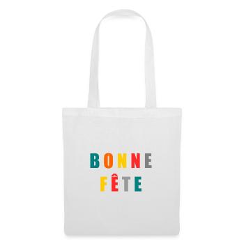 BONNE FÊTE. FÊTE DES MÈRES. FÊTE DES PÈRES. FÊTE - Sac en tissu - blanc - Devant