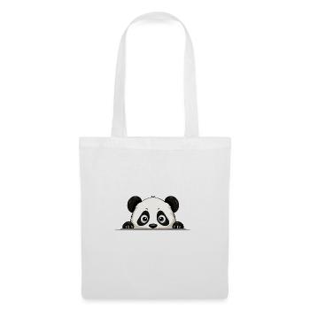 Panda Peeking Cute Adorable Funny Animal Cartoon - Tote Bag - white - Front