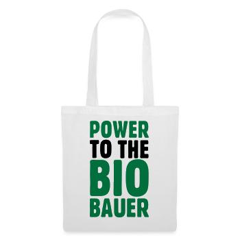 Power to the Biobauer Öko Spruch - Stoffbeutel - Weiß - Vorne