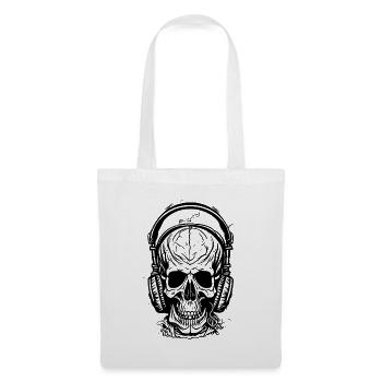 Skull with headphones - Tote Bag - white - Front