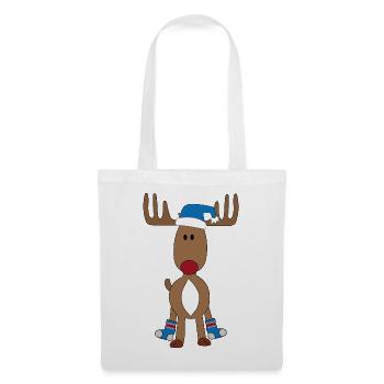 Drôle d’orignal pour Noël - Sac en tissu - blanc - Devant