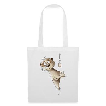 Droll Meerkat I Animaux sauvages - Sac en tissu - blanc - Devant