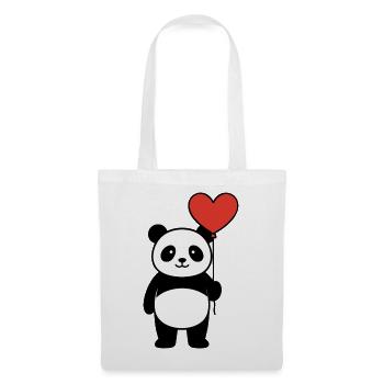 Panda with Heart Balloon - Sweet Love & Valentine's Day - Tote Bag - white - Front