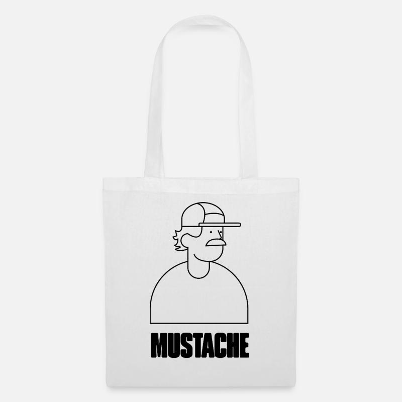 MUSTACHE_Transparent - Stoffbeutel - Weiß
