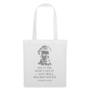 Kierkegaard-Zitat – Dare It Or Don't It - Stoffbeutel - Weiß - Vorne