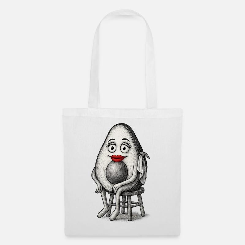 Quirky Avocado - Tote Bag - white