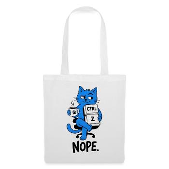 NEIN. STRG + Z – Katzennerd Computerhumor - Stoffbeutel - Weiß - Vorne