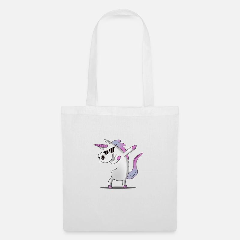Unicorn / Einhorn - cooler Hipster - Stoffbeutel - Weiß