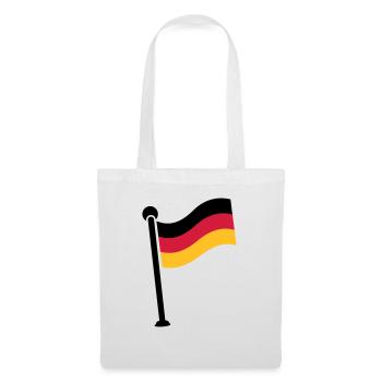 Gehisste Deutschlandfahne / German Flag (3c) - Stoffbeutel - Weiß - Vorne