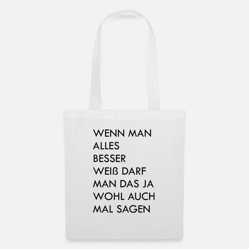 lustiger Besserwisser Spruch - Stoffbeutel - Weiß