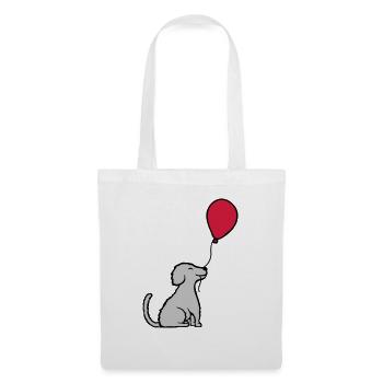 Luftballon Hund cool sitzend - Stoffbeutel - Weiß - Vorne