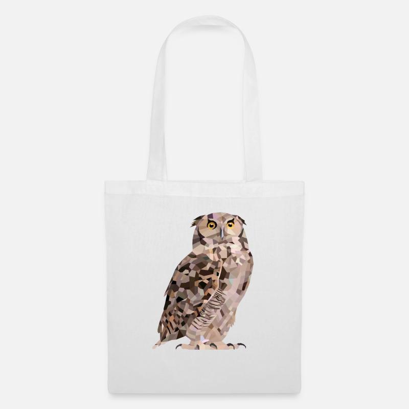 Owl in polygon design - Tote Bag - white