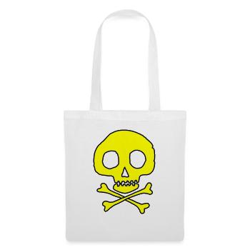 Crâne et os - Sac en tissu - blanc - Devant