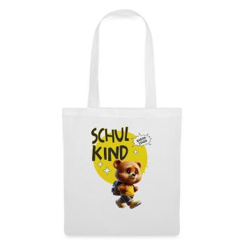 Schulkind Bärenstark kleiner Bär Bärenklasse - Stoffbeutel - Weiß - Vorne