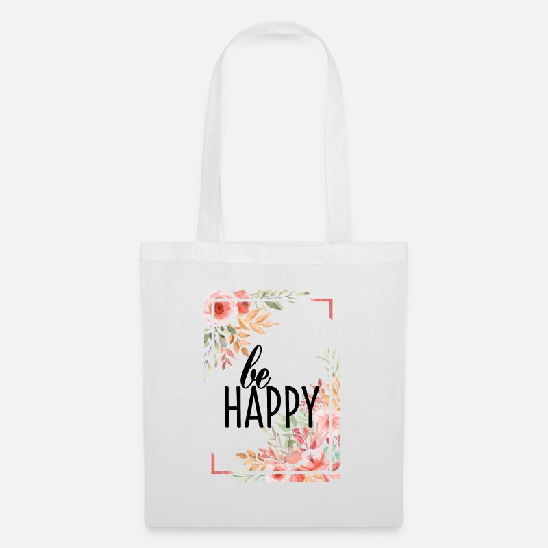 BE HAPPY - Tote Bag - white