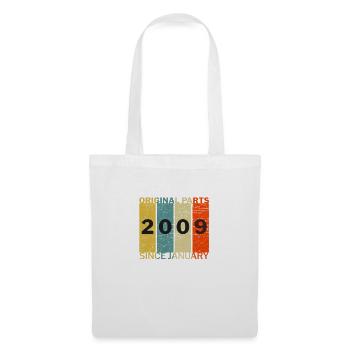 Né en janvier 2009 Drôle d’anniversaire Rétro Citation - Sac en tissu - blanc - Devant