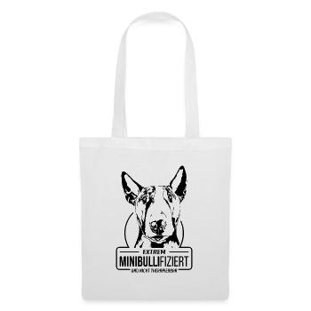 MINIBULLIFIZIERT Miniature Bullterrier Wilsigns - Stoffbeutel - Weiß - Vorne