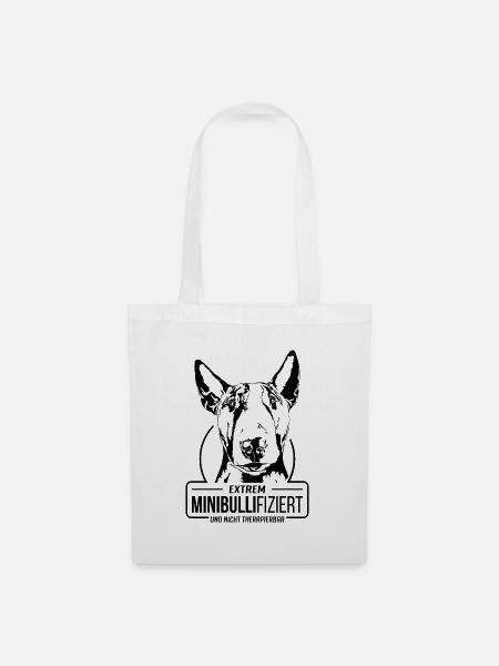 MINIBULLIFIZIERT Miniature Bullterrier Wilsigns - Stoffbeutel - Weiß