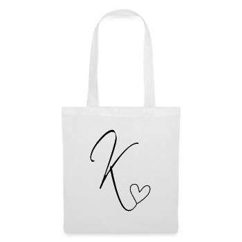 Lettre K Lettre-K Calligraphie - Sac en tissu - blanc - Devant