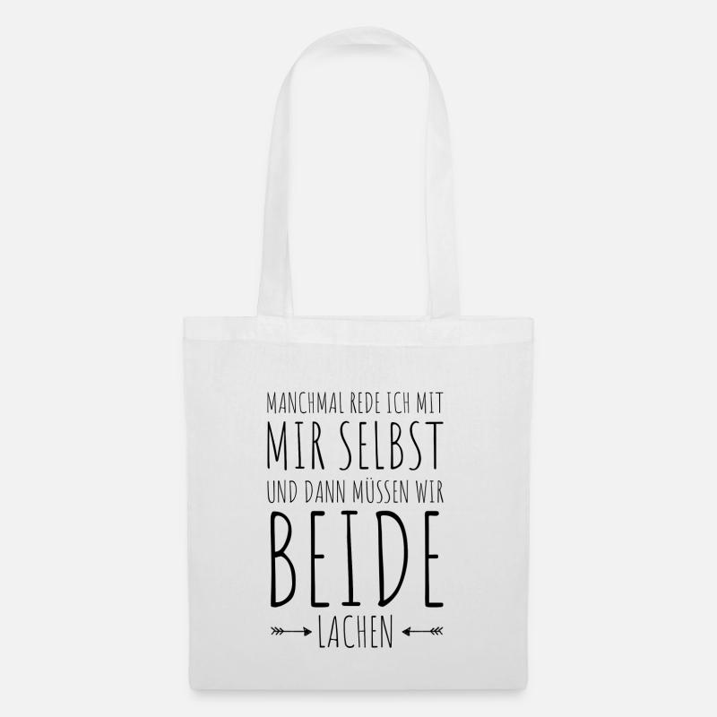 Selbstgespräch | Lustige Geschenkidee HUMOR - Stoffbeutel - Weiß