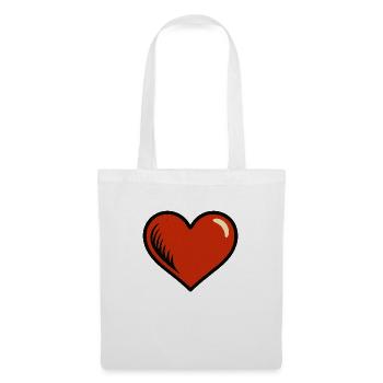 Power Heart – L’amour comique en gras - Sac en tissu - blanc - Devant