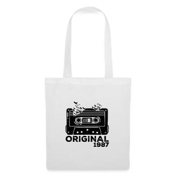 Année de naissance 1987 Cassette 1987 Anniversaire 1987 - Sac en tissu - blanc - Devant