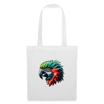 Perroquet dans le design polygonal coloré - Sac en tissu - blanc - Devant