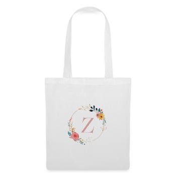 Z Monogram Floral, Floral Wreath, Personalizable - Tote Bag - white - Front