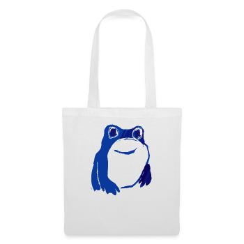 Frosch, blau, illustration, stencil, Tinte - Stoffbeutel - Weiß - Vorne