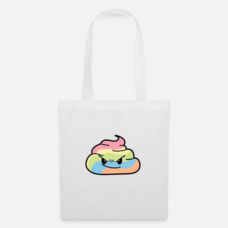 Rainbow Bunch - Caca grincheux - Sac en tissu - blanc