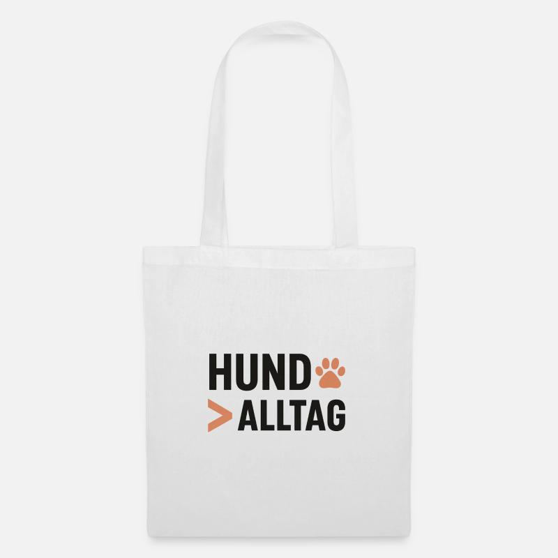 Hund Alltag Pfotenkunst Logo - Stoffbeutel - Weiß