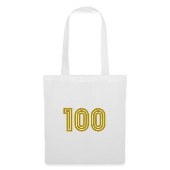 100. 100 JAHRE. 100-JÄHRIGES JUBILÄUM. 100. GEBURTSTAG - Stoffbeutel - Weiß - Vorne