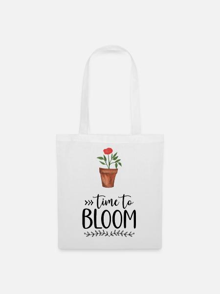 Geschenke mit Blumen - Stoffbeutel - Weiß