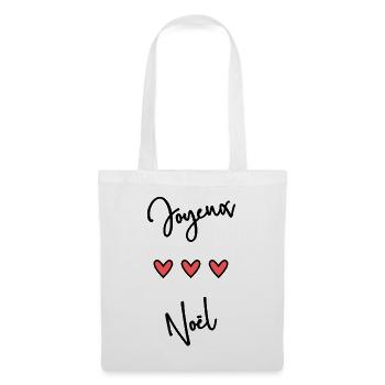 JOYEUX NOËL. NOËL. JOYEUX NOËL. MERRY CHRISTMAS - Sac en tissu - blanc - Devant